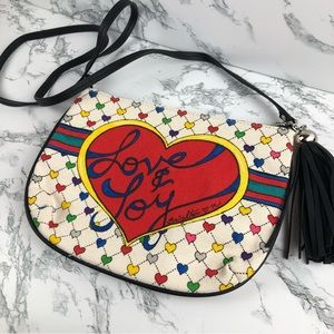 Brighton Canvas Love And Joy Crossbody Bag